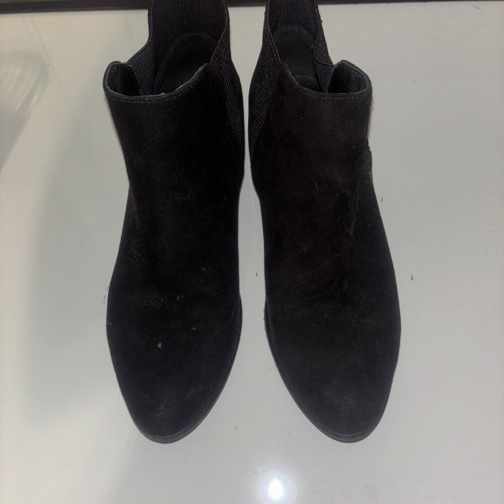 Union Bay Black Ankle High TIMMY Pull On Boots Faux Suede Textile TIMMY SZ 7.5